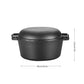 2 in 1 Seasoned Cast Iron Double Dutch Oven Combo Cooker