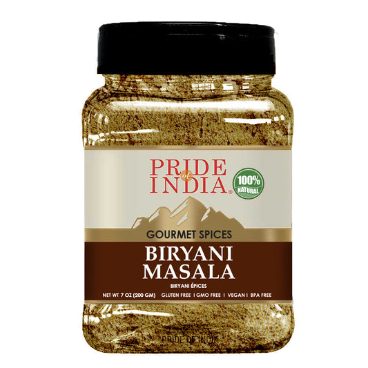 Pride Of India - Natural Biryani Masala Seasoning Blend Powder, 16 oz Large Dual Sifting Jar