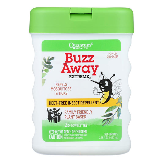 Quantum Buzz Away Extreme Repellent Pop-Up Towelette Dispenser - 25 ct.