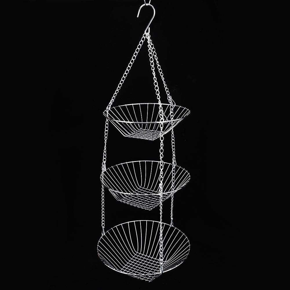 3-Layers Hanging Basket, Stainless Steel Fruit Basket