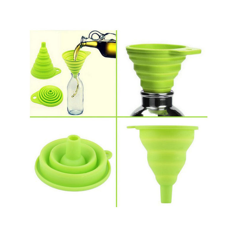 Collapsible Silicone Funnel,  Foldable Kitchen Funnel 100% Food Grade