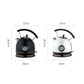 Stainless Steel Electric Kettle, 1.8L, Temp. Control, Black Retro-style