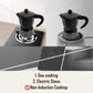 Stovetop Espresso Maker 3 Cup Moka Pot, Aluminum (6oz Black)