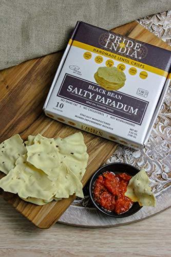 Assorted Papadum Lentil Crisps - Plain, Salty & Spicy Chips - Pack of 6 (2 Boxes per Flavor)
