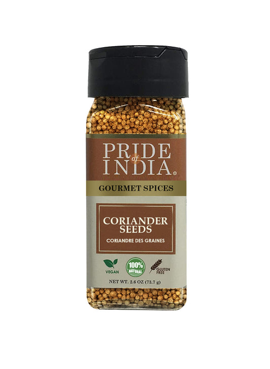 Pride of India – Coriander Seed Whole – 1.4 oz. Small Dual Sifter Bottle