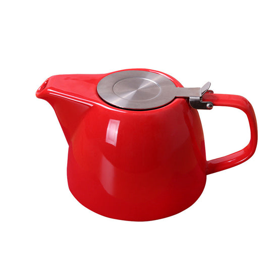 Porcelain Teapot 900ml (3-4 cups) Extra-Fine Infuser, Stainless Steel Lid