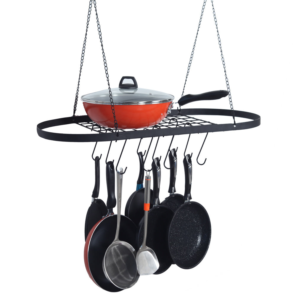 Pot and Pans Rack for Ceiling with Hooks, Decorative