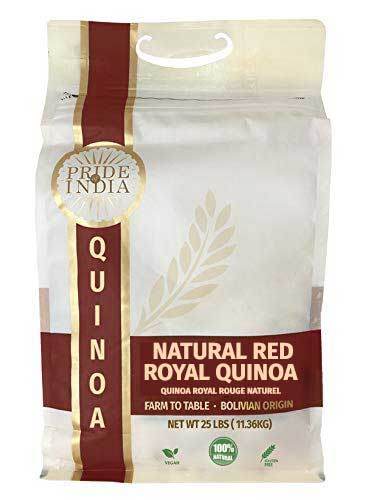Natural Royal Bolivian Red Quinoa - 25 Pound Bag - Prewashed Whole Grains