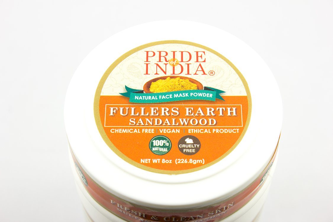 Fuller's Earth Indian Clay, Face Mask Powder w/ Turmeric & Sandalwood, 100% Natural