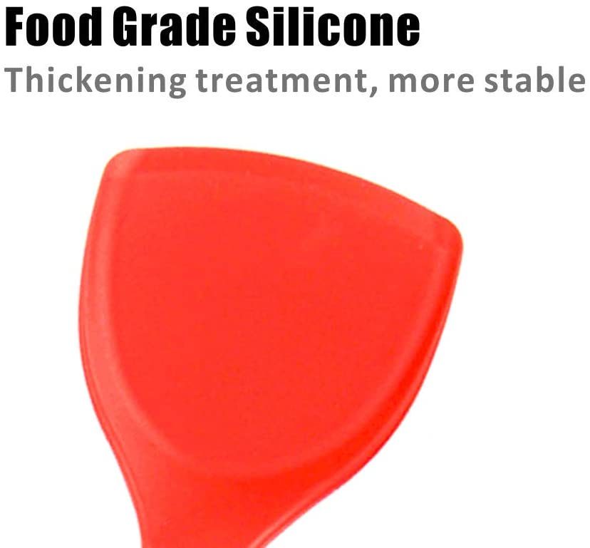 Non-Stick Silicone Spatula Turner, Flexible with Stainless Steel Handle