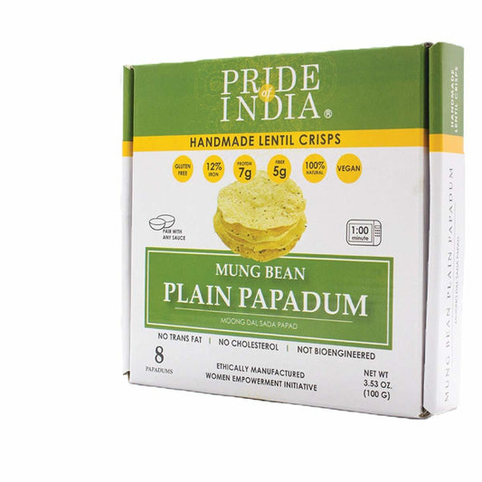 Plain Mung Bean Papadum Crisps, 10 Ct (100gm) oz
