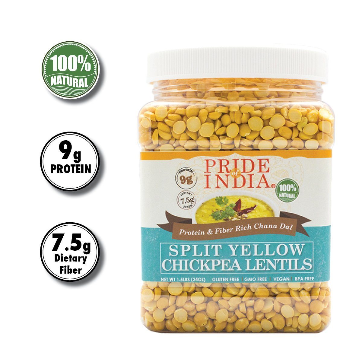 Pride Of India - Indian Split Yellow Chickpea Lentils - Protein & Fiber Rich Chana Dal