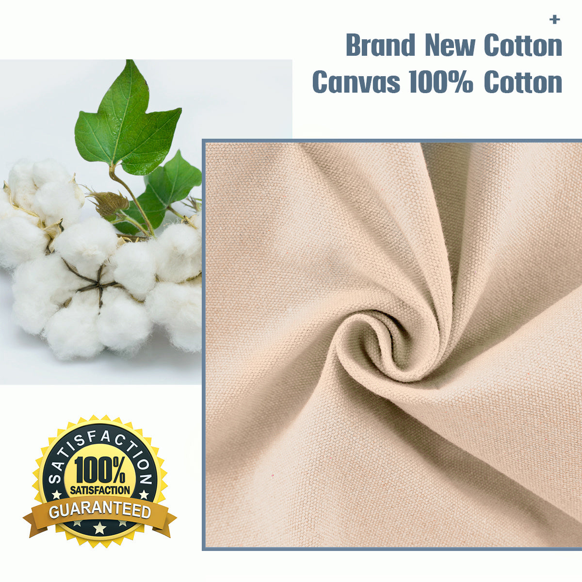 Reusable Cotton Blend Tote Bag, Natural beige color