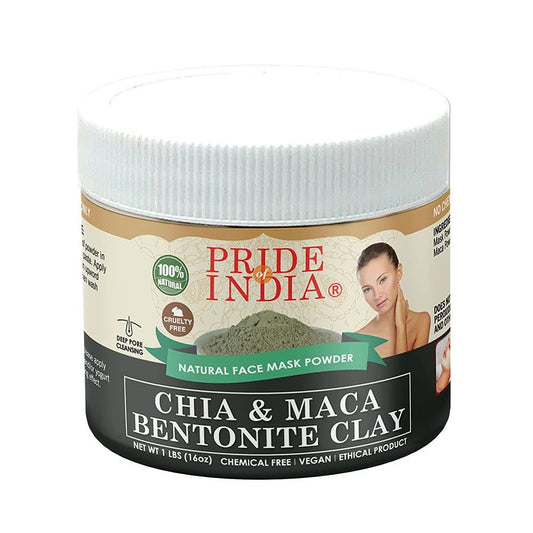Chia & Maca Bentonite Clay, Face Mask Powder, 1 lb. Jar