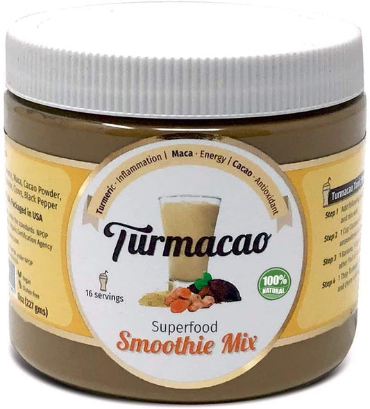 TURMACAO – Smoothie/Latte Mix- Unsweetened & Caffeine Free – 8 oz. Jar