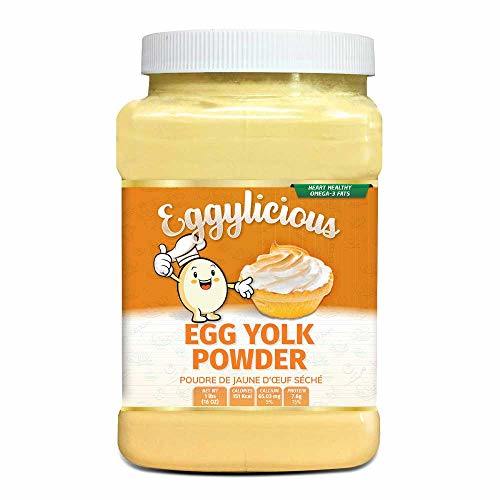 Eggylicious Egg Yolk Powder, Made from Fresh Eggs, Non-GMO, No Additives, 1lb.